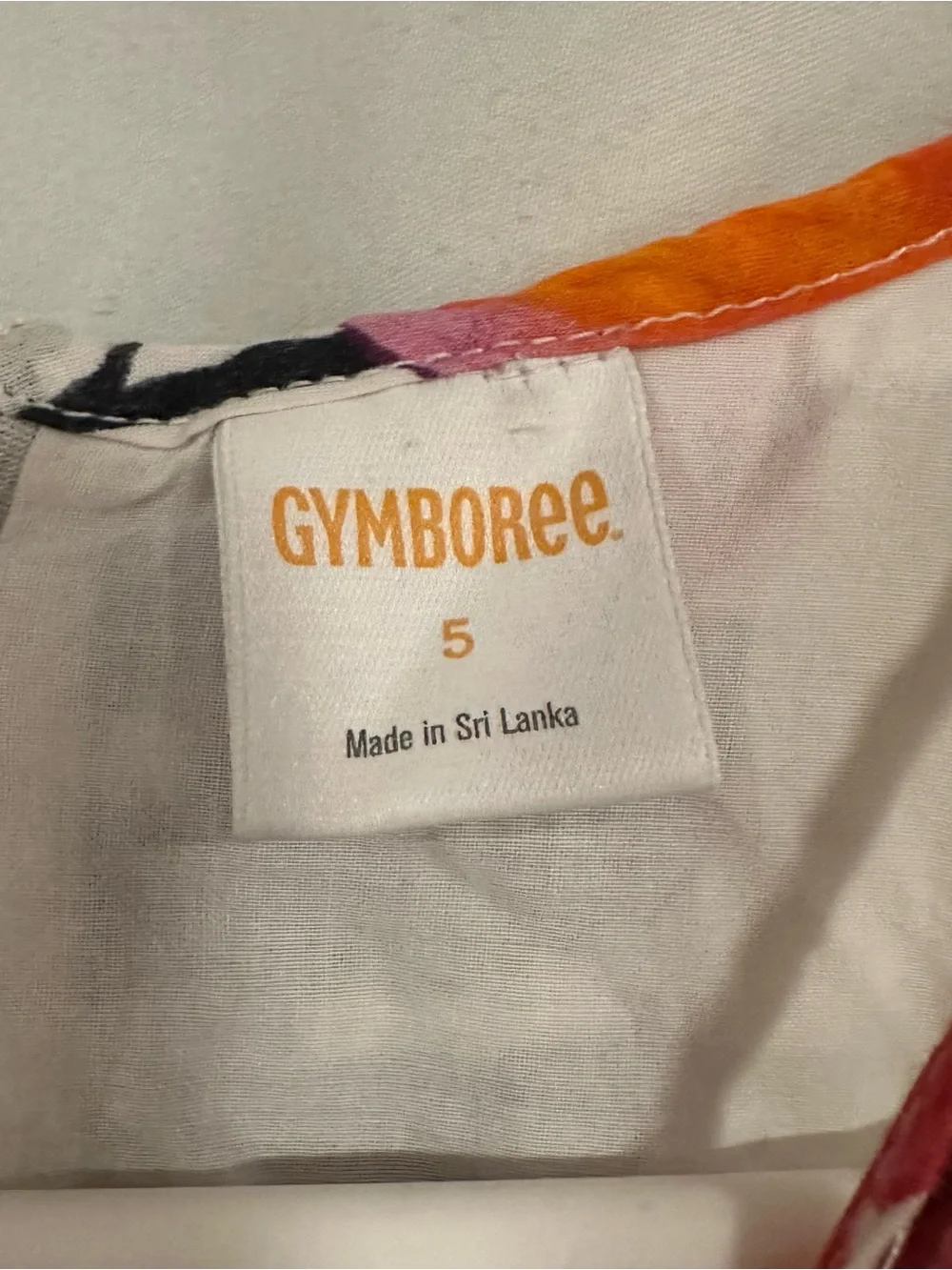 Gymboree White Dress with Pink & Orange Floral Print